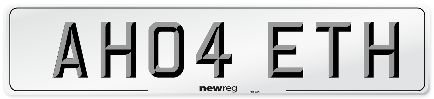 AH04 ETH Number Plate from New Reg